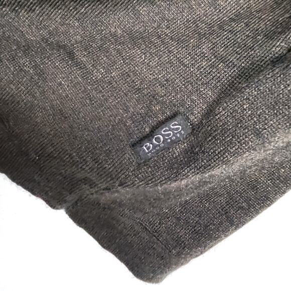 Hugo Boss Brown Sweater Virgin Wool V-Neck Pullover Long Sleeve‎ Sz XL Men - Picture 4 of 8